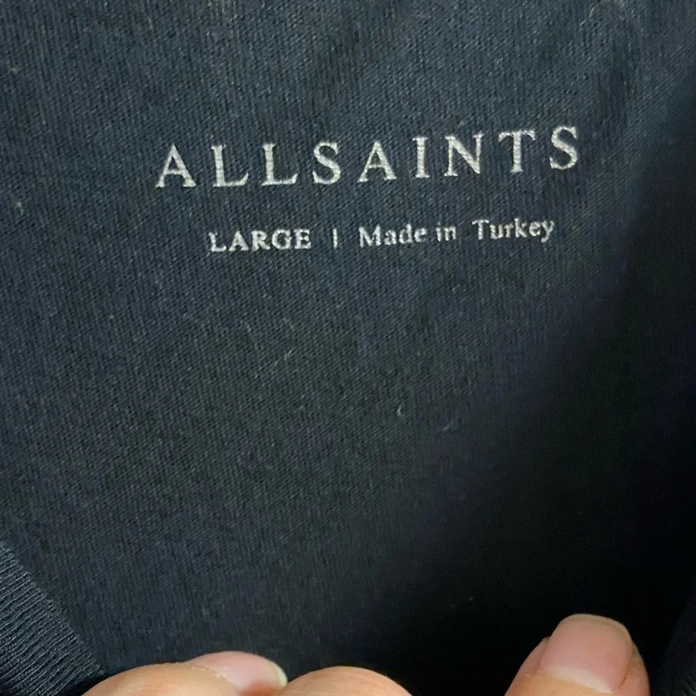 All Saints nic tonic jet black crewneck t shirt cotton Men Small - Picture 6 of 7